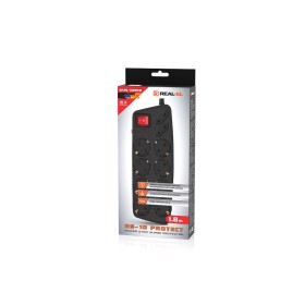 Сетевой фильтр питания REAL-EL RS-Protect 505, 1.8m, black (EL122300044)