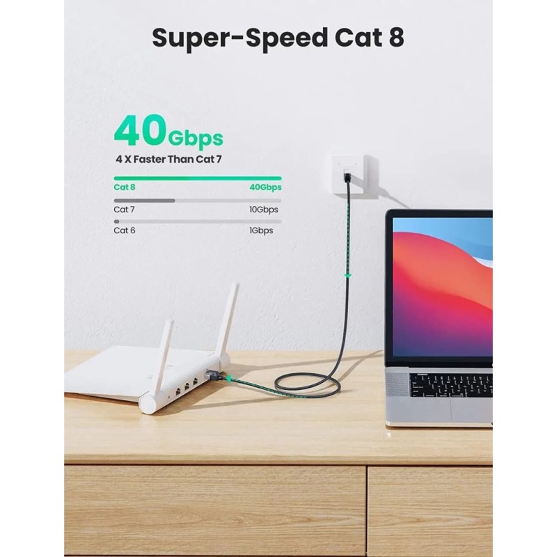 Патч-корд 1м, S/FTP cat 7 RJ-45 COPPER Ugreen (U_80429)