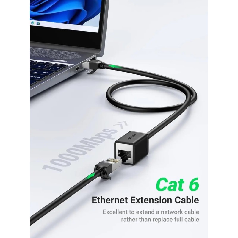 Патч-корд 2м, F/UTP cat 6 RJ-45 extension black Ugreen (U_11281)