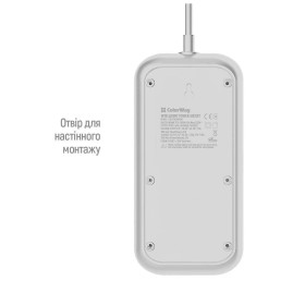 Мережевий фільтр живлення ColorWay CW-CHE64PDW, 6 розеток/4USB 2M (CW-CHE64PDW)
