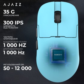 Мишка Ajazz AJ159P MC Wireless/Bluetooth/USB Charging Dock Blue (AJ159P-MC-Blue)