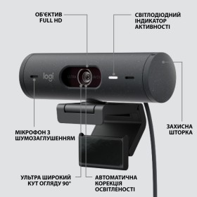 Веб-камера Logitech Brio 505 for Business Graphite (960-001459)