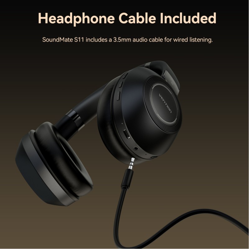 Наушники Vention S11 SoundMate Wireless Black (NBBB0)