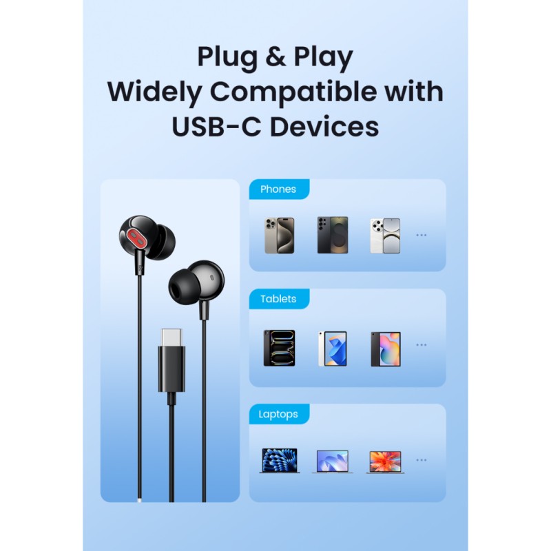 Навушники Vention Echo Lite USB-C In-Ear Wired Black (GBBBAV)