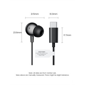 Навушники Vention Echo Lite USB-C In-Ear Wired Black (GBBBAV)