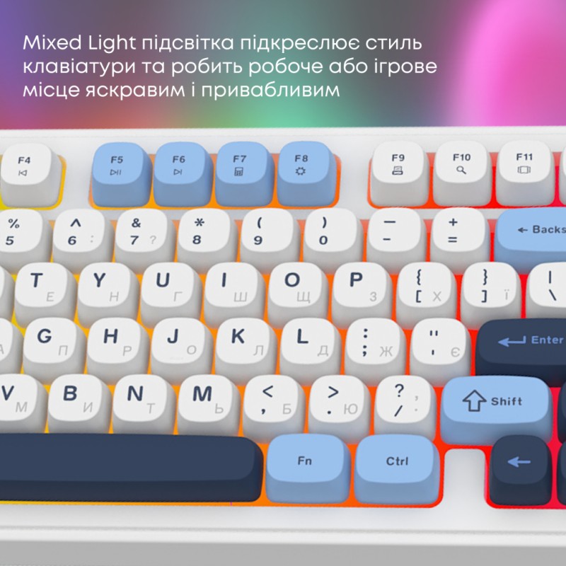 Клавіатура Ajazz AF98 USB UA White/Blue (AF98-GB)