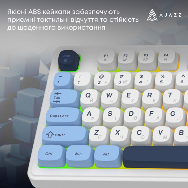 Клавіатура Ajazz AF98 USB UA White/Blue (AF98-GB)