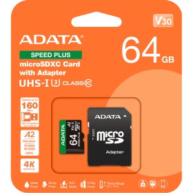 Карта пам'яті ADATA 64GB microSD class 10 UHS-I U3 V30 A2 Speed Plus