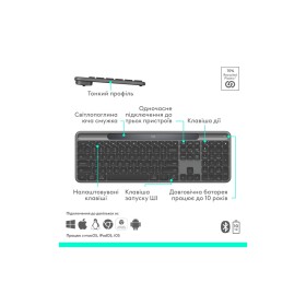 Клавіатура Logitech Slim Solar+ Bluetooth Graphite (920-013764)