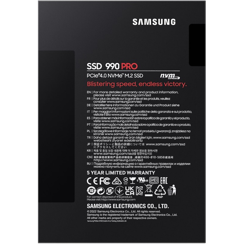 Накопитель SSD M.2 2280 1TB 990 PRO Samsung (MZ-V9P1T0BW)