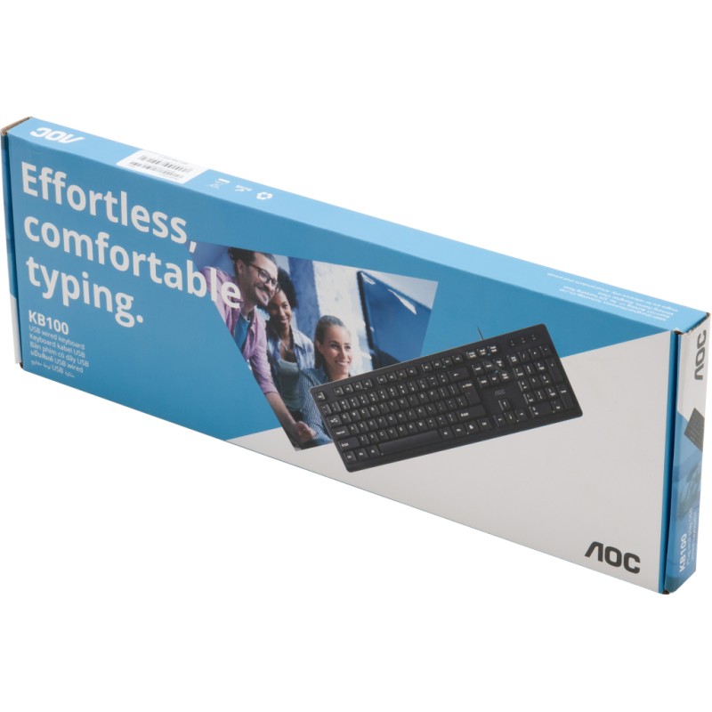 Клавіатура AOC KB100B USB UA Black (KB100B/97)