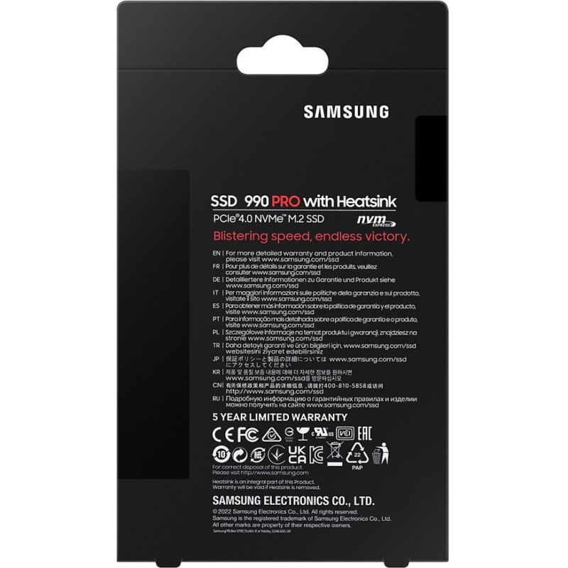 Накопитель SSD M.2 2280 1TB 990 PRO with Heatsink Samsung (MZ-V9P1T0CW)