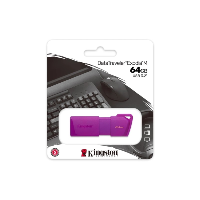 USB флеш накопичувач Kingston 64GB DataTraveler Exodia M Purple USB 3.2 Gen 1 (KC-U2L64-7LP)