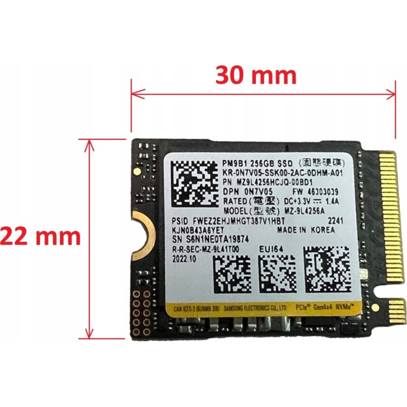 Накопитель SSD M.2 2230 256GB Samsung (MZ9L4256HCJQ-00BD1)