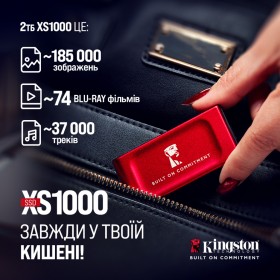 Накопитель SSD USB Type-C 2TB XS1000 Kingston (SXS1000R/2000GA)
