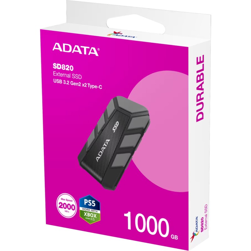 Накопитель SSD USB 3.2 1TB SD820 ADATA (SD820-1000G-CGY)
