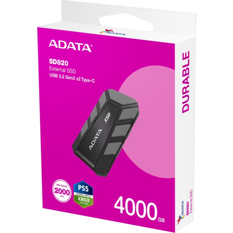 Накопитель SSD USB 3.2 4TB SD820 ADATA (SD820-4000G-CGY)
