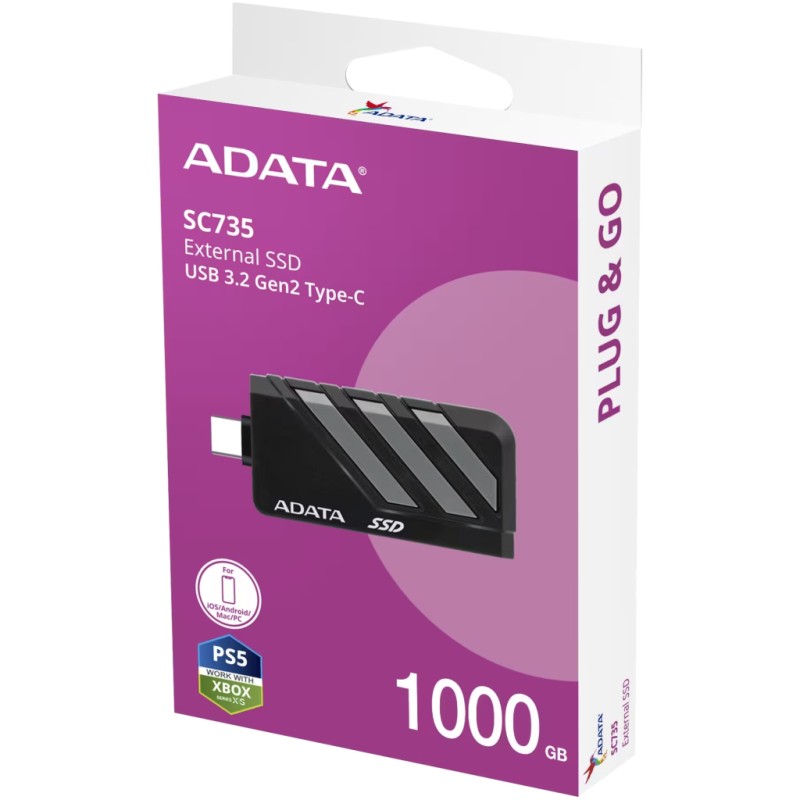 Накопитель SSD USB 3.2 1TB SC735 ADATA (SC735-1000G-CCBK/GY)