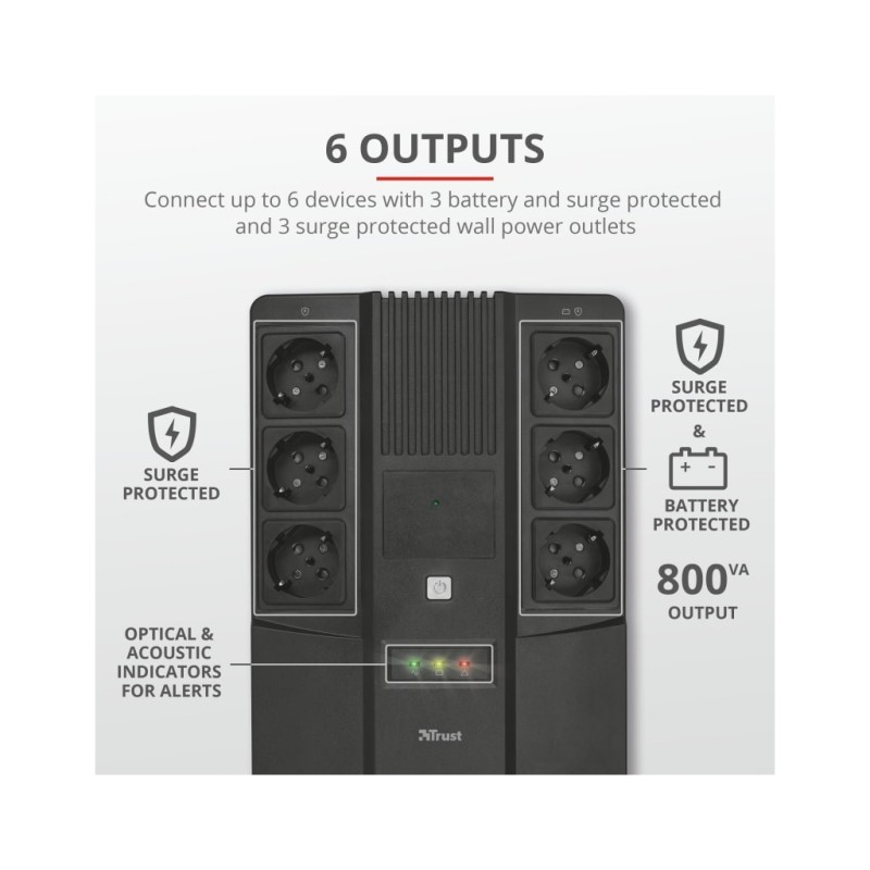 Источник бесперебойного питания Trust Maxxon 800VA UPS (23326_TRUST)