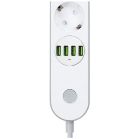 Сетевой фильтр питания ColorWay CW-CHE44W, 4 розетки/4USB White 2M (CW-CHE44W)
