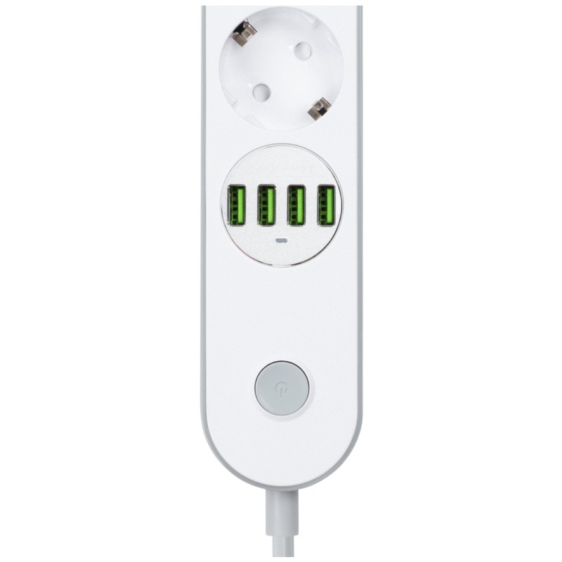 Сетевой фильтр питания ColorWay CW-CHE44W, 4 розетки/4USB White 2M (CW-CHE44W)