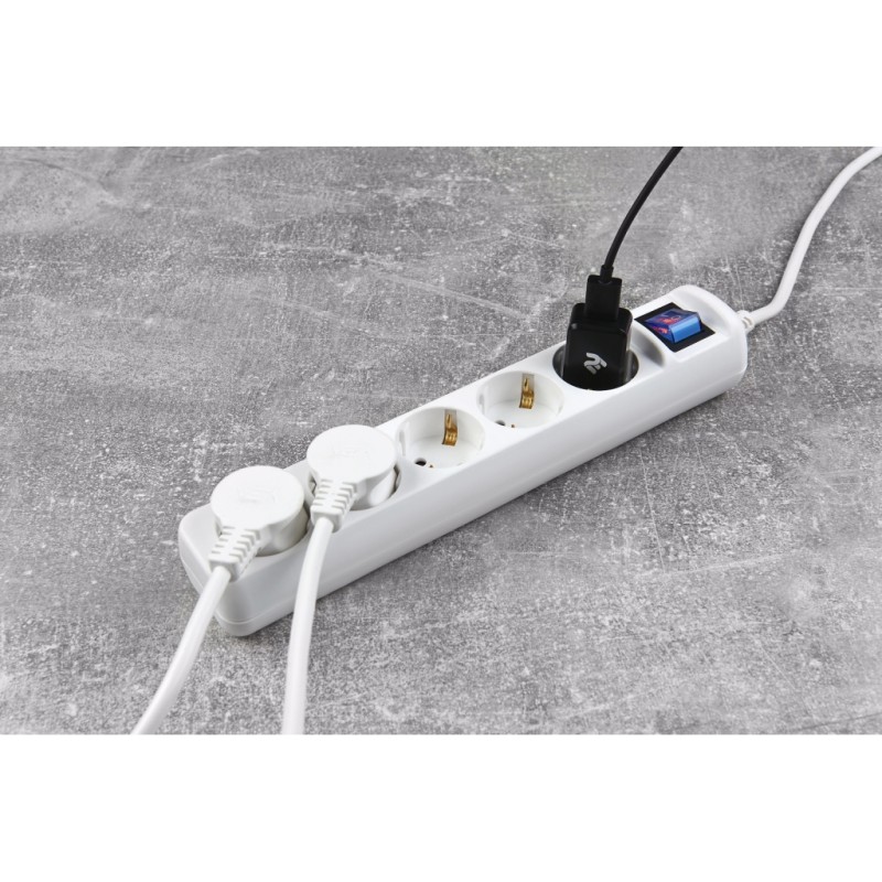 Сетевой фильтр питания 2E 5xSchuko, 3м (2E-U05ESM3)