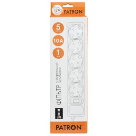 Сетевой фильтр питания Patron 1 m3*1mm2 (SP-1053U) 5 розеток BLACK