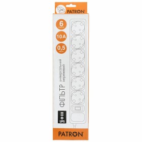 Сетевой фильтр питания Patron 0.5 m3*1mm2 (SP-1062U) 6 розеток BLACK