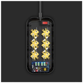 Сетевой фильтр питания ColorWay CW-CHE64B, 6 розеток/4USB Black