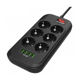 Сетевой фильтр питания ColorWay CW-CHE64B, 6 розеток/4USB Black (CW-CHE64B)