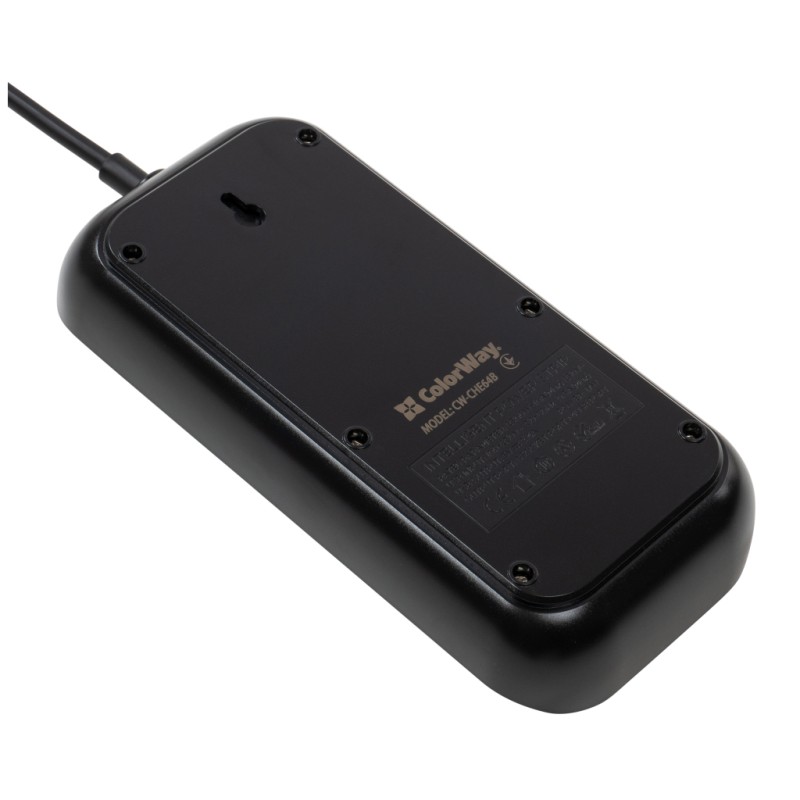 Сетевой фильтр питания ColorWay CW-CHE64B, 6 розеток/4USB Black (CW-CHE64B)