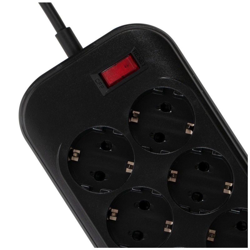 Сетевой фильтр питания ColorWay CW-CHE64B, 6 розеток/4USB Black (CW-CHE64B)