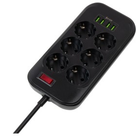 Сетевой фильтр питания ColorWay CW-CHE64B, 6 розеток/4USB Black (CW-CHE64B)