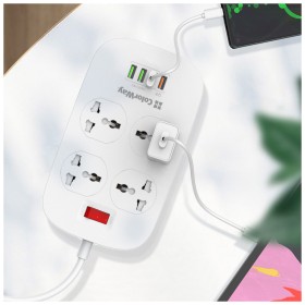 Мережевий фільтр живлення ColorWay 4 розетки/4USB White 1.8м (1QC3.0