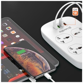 Сетевой фильтр питания ColorWay 4 розетки/4USB White 1.8м (1QC3.0 + 3 AUTO ID) (CW-CHU44QW)