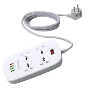 Мережевий фільтр живлення ColorWay 4 розетки/4USB White 1.8м (1QC3.0
