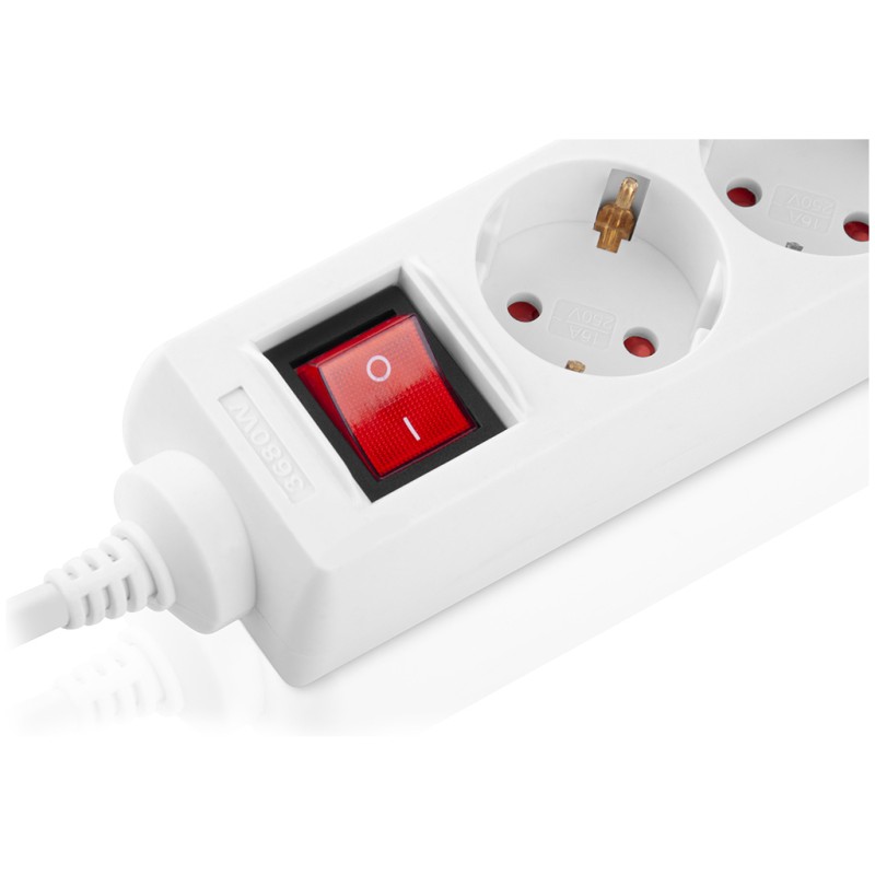 Сетевой фильтр питания REAL-EL RS-6 Protect M 3m, white (EL122300033)