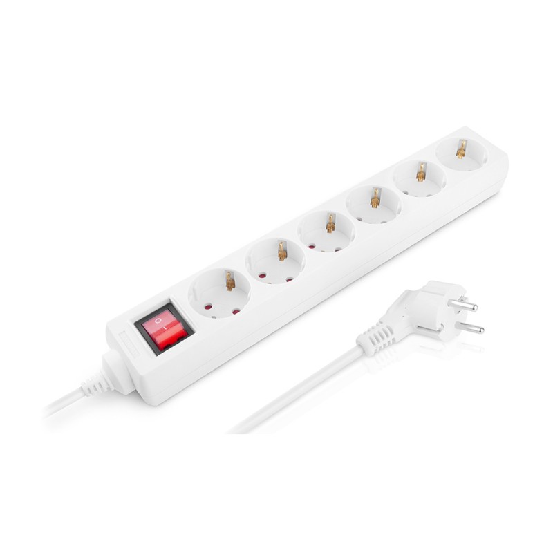 Сетевой фильтр питания REAL-EL RS-6 Protect M 5m, white (EL122300035)