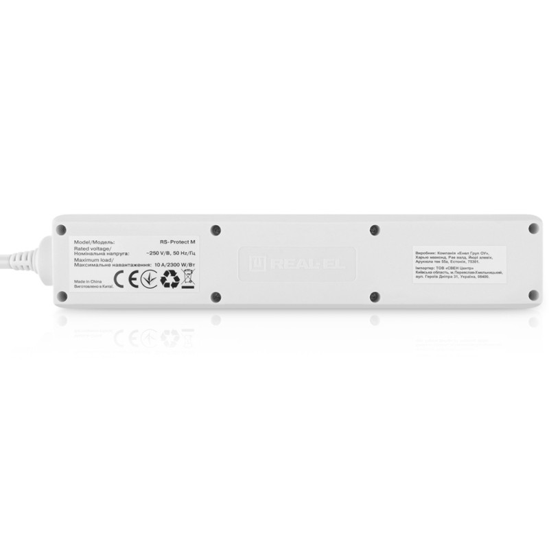 Мережевий фільтр живлення REAL-EL RS-Protect M 3m, white (EL122300027)