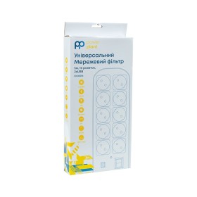 Сетевой фильтр питания PowerPlant 5м, 10 розеток, USB, євро, 100%