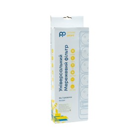 Сетевой фильтр питания PowerPlant 5м, 5 розеток, євро, 100%