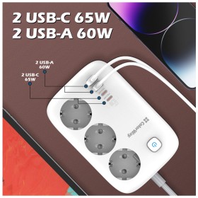 Сетевой фильтр питания ColorWay CW-CHE34PDW 3 розетки/4USB (CW-CHE34PDW)