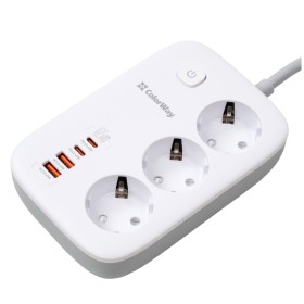 Сетевой фильтр питания ColorWay CW-CHE34PDW 3 розетки/4USB (CW-CHE34PDW)