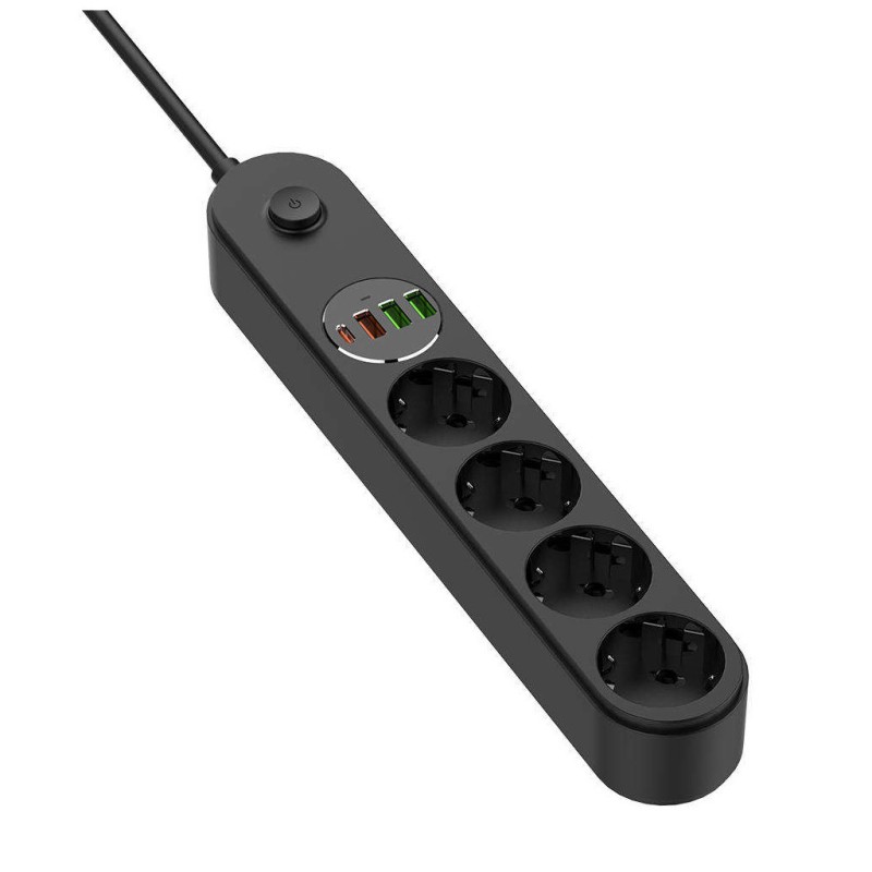 Сетевой фильтр питания ColorWay CW-CHE44PDB, 4 розетки/4USB 2M (CW-CHE44PDB)