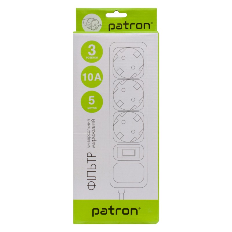 Сетевой фильтр питания Patron EXT-PN-SP-1035-GR, 5m Gray (EXT-PN-SP-1035-GR)