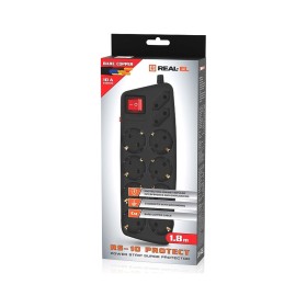 Сетевой фильтр питания REAL-EL REAL-EL RS-10 Protect, 1.8m, black (EL122300038)