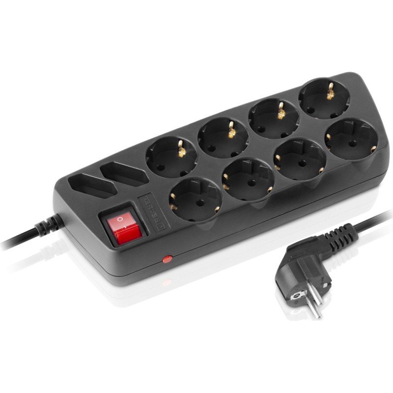 Сетевой фильтр питания REAL-EL REAL-EL RS-10 Protect, 3m, black (EL122300039)