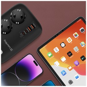 Сетевой фильтр питания ColorWay CW-CHE34PDB 3 роз/4USB GaN3 Pro (CW-CHE34PDB)