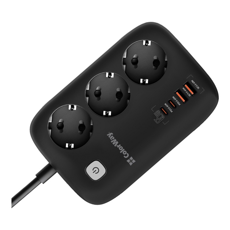 Сетевой фильтр питания ColorWay CW-CHE34PDB 3 роз/4USB GaN3 Pro (CW-CHE34PDB)