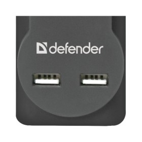 Сетевой фильтр питания Defender DFS 751, 1.8m, 5роз., 2xUSB (99751)